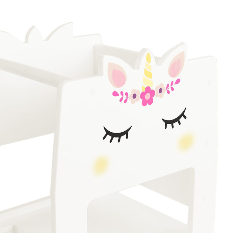 Detajli Toddlee pomagalčka Unicorn Princess – bela površina in samorogov potisk